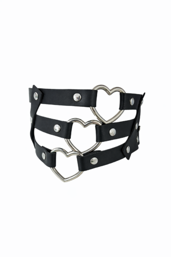 black pleather leg strap