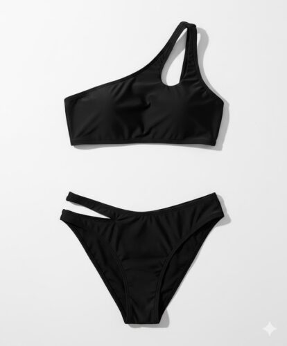 BLACK TWO PIECE SWIMSUIT